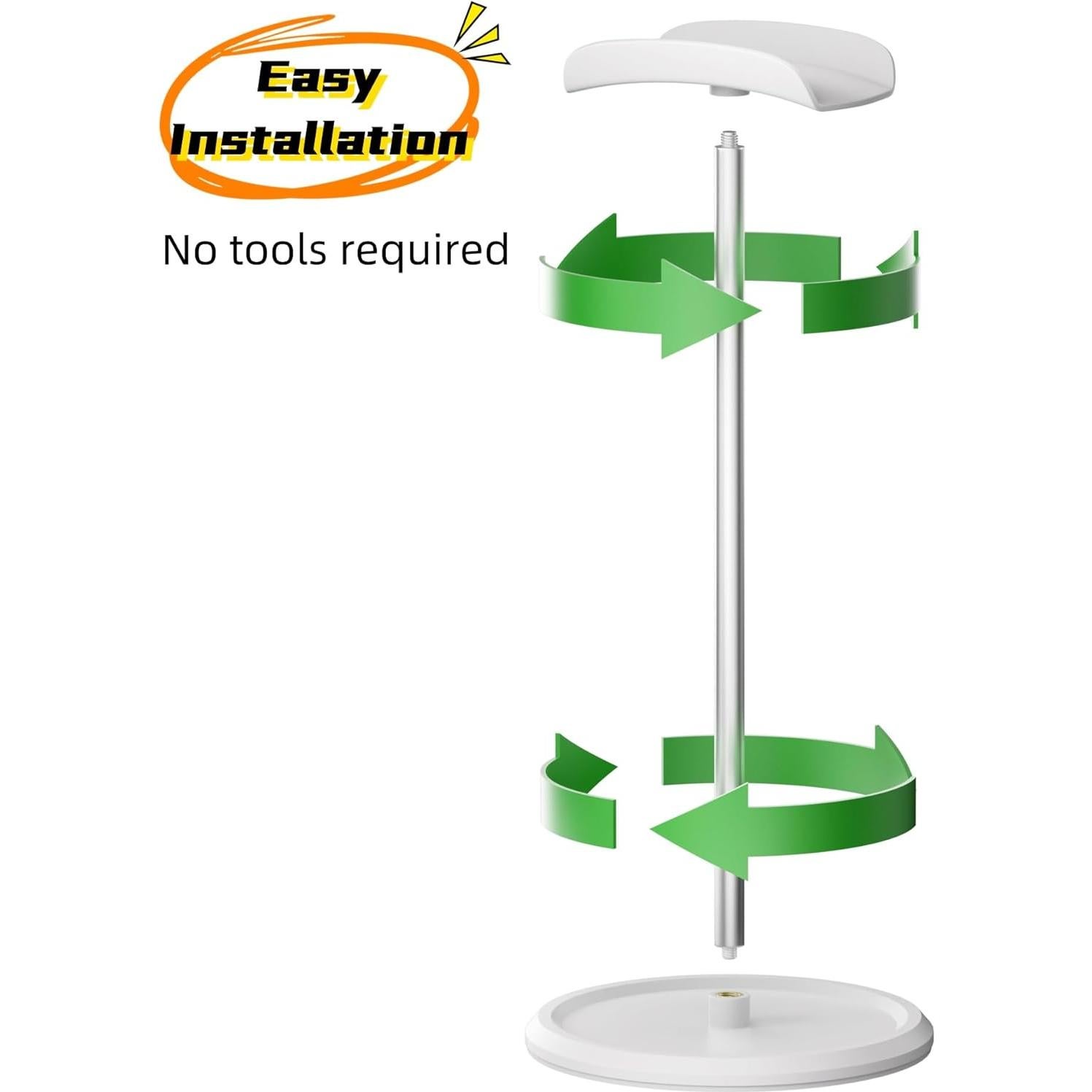 Soporte para Auriculares NQQNQQ YO-2 Blanco con Almacenamiento