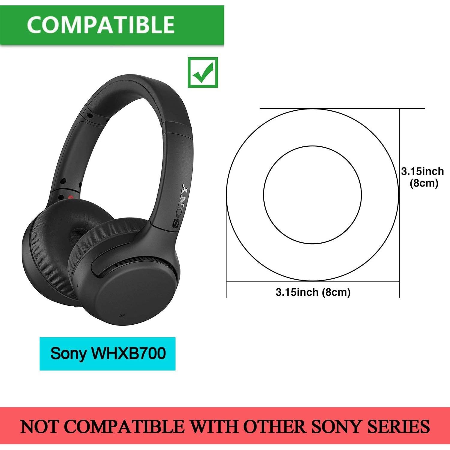 Cojines de Espuma de Memoria para Auriculares Sony WH-XB700 - Negro