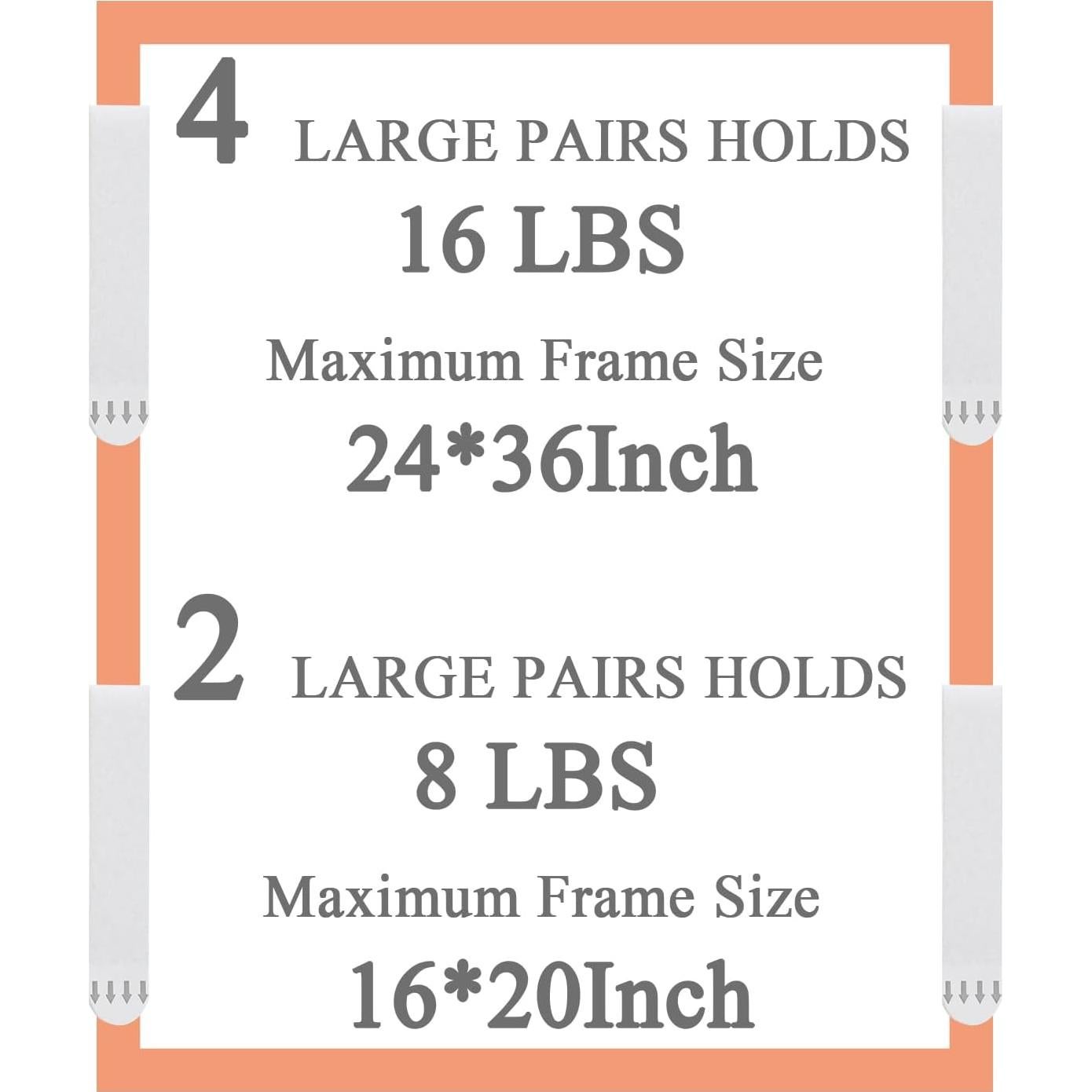 Tiras Adhesivas para Colgar Cuadros Gisde - 16 Pares, 7.26 kg