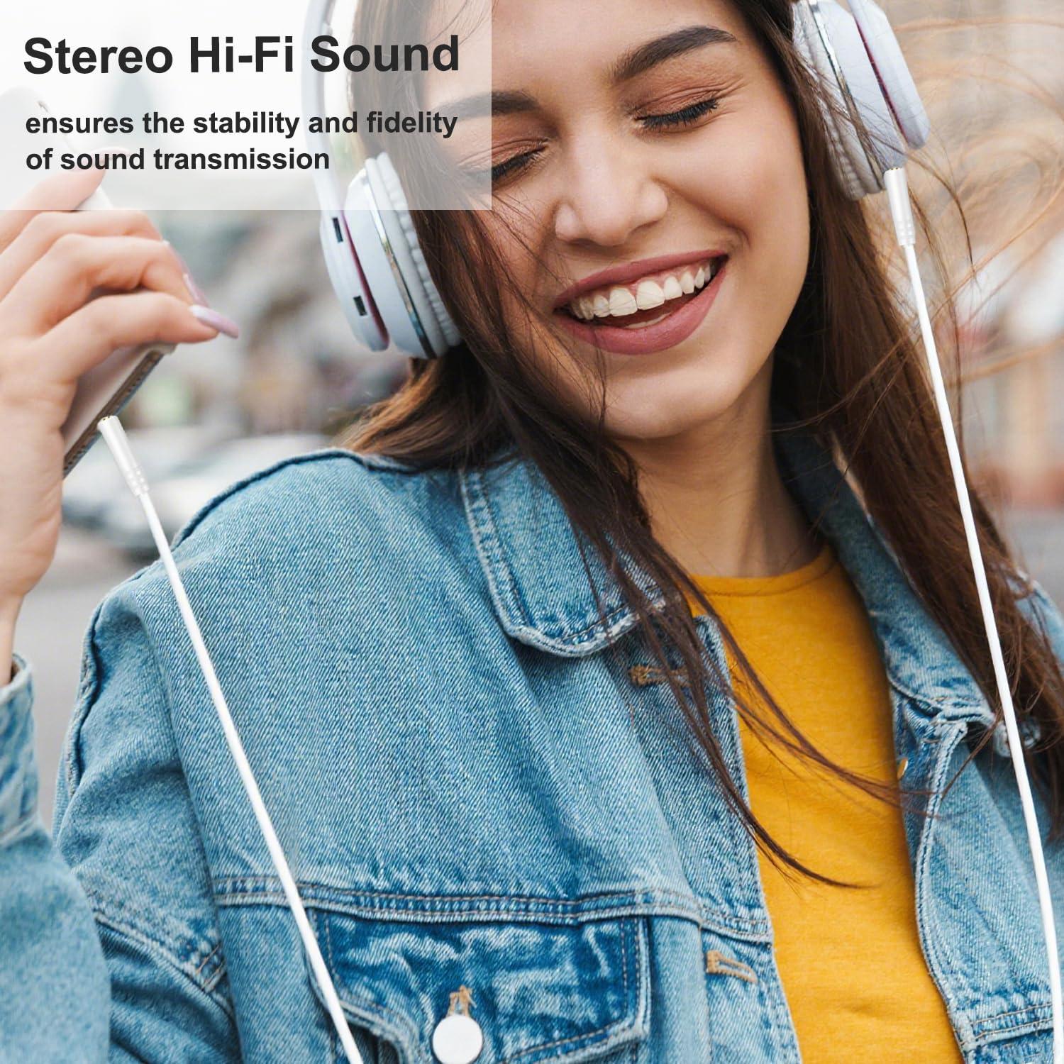 Cable de audio 2.5mm a 3.5mm Callez para auriculares Bose y JBL - Blanco