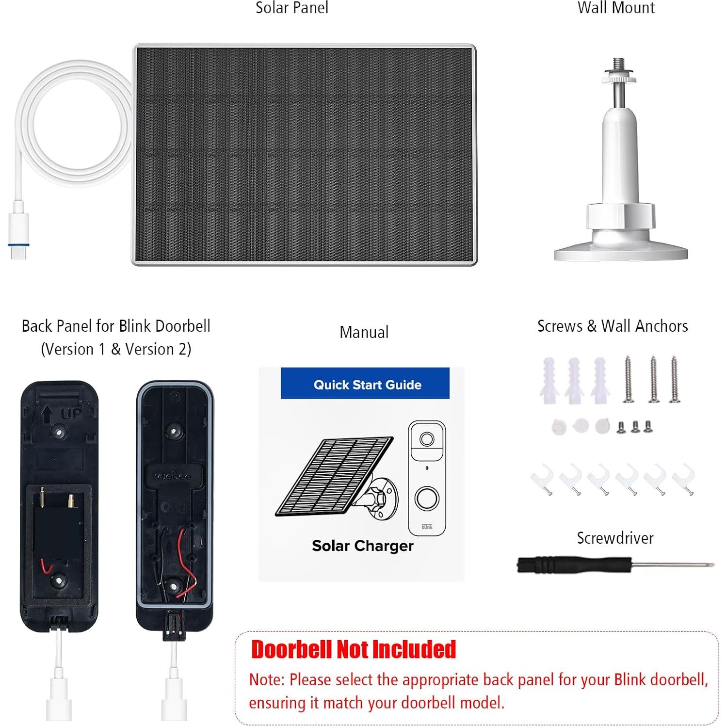 Panel Solar Zivif 2W para Cámara Blink Outdoor 4 y Videoportero