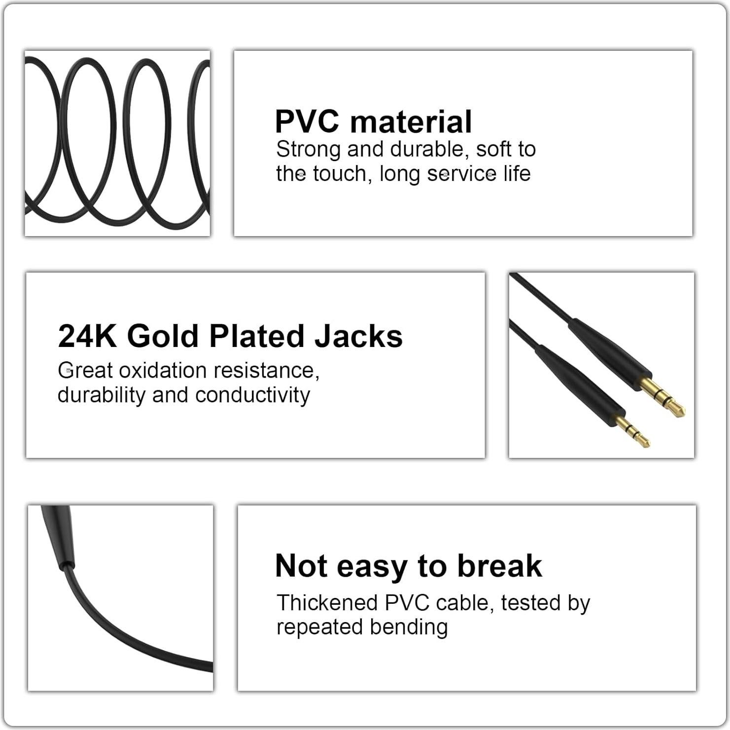 Cable de audio 3.5mm a 2.5mm Arzweyk para auriculares Bose