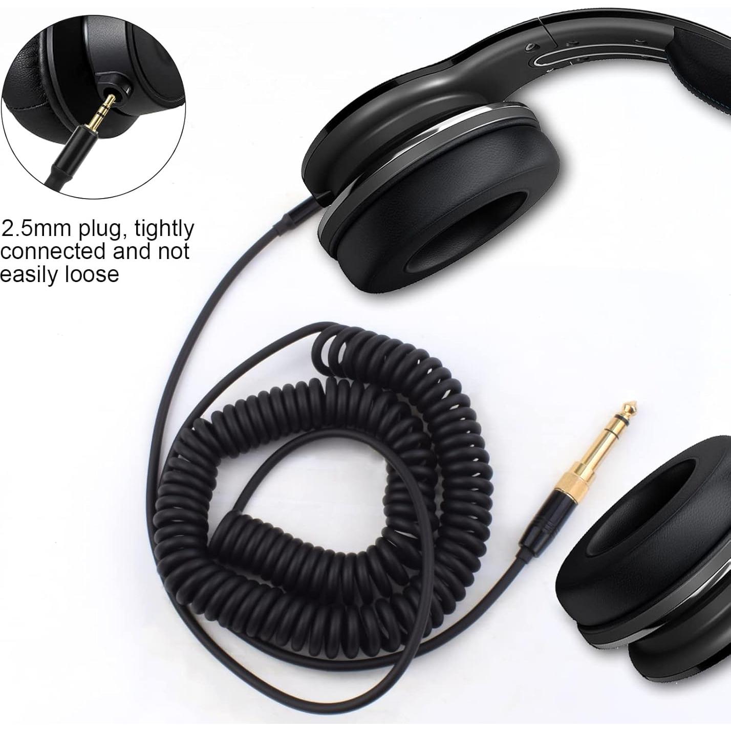 Cable de Audio Enrollado Alitutumao QC45 2.5mm a 3.5mm y 6.35mm