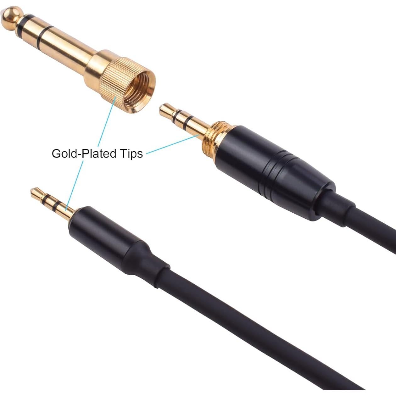 Cable de Audio Enrollado Alitutumao QC45 2.5mm a 3.5mm y 6.35mm