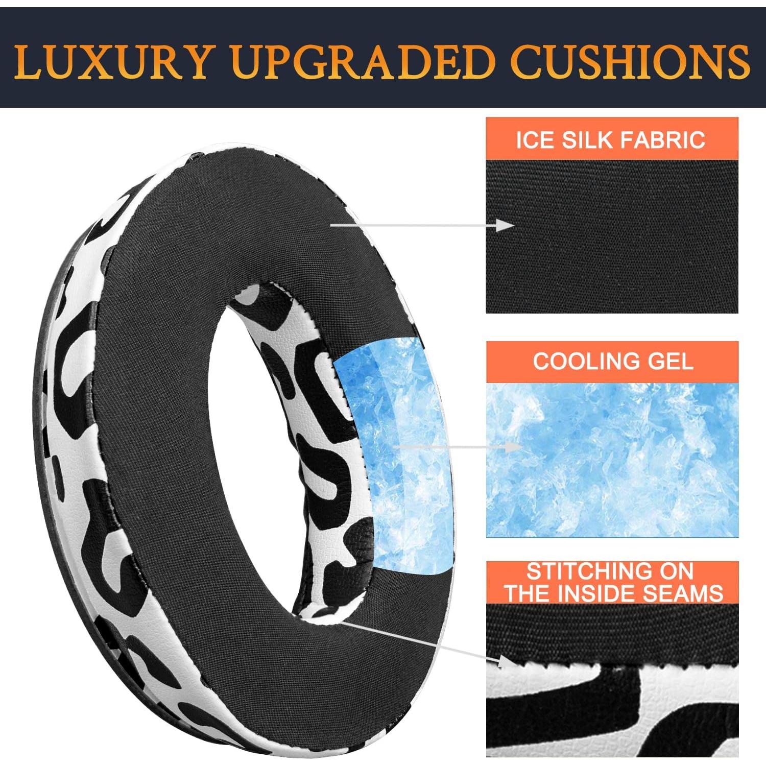 Almohadillas de Gel Refrigerante SoloWIT para Auriculares Bose QC15 QC25 QC35 - Leopardo de Nieve