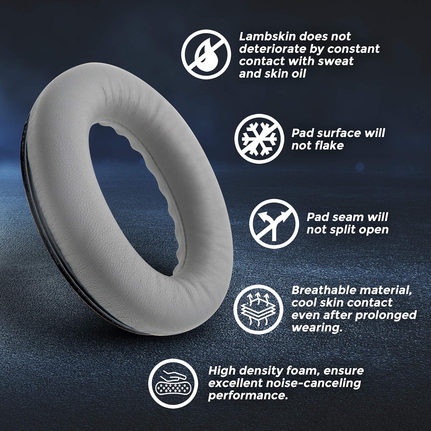 Cojines de Reemplazo para Earpads Bose QC45 QC35 II QC25 QC15 Cuero de Cordero