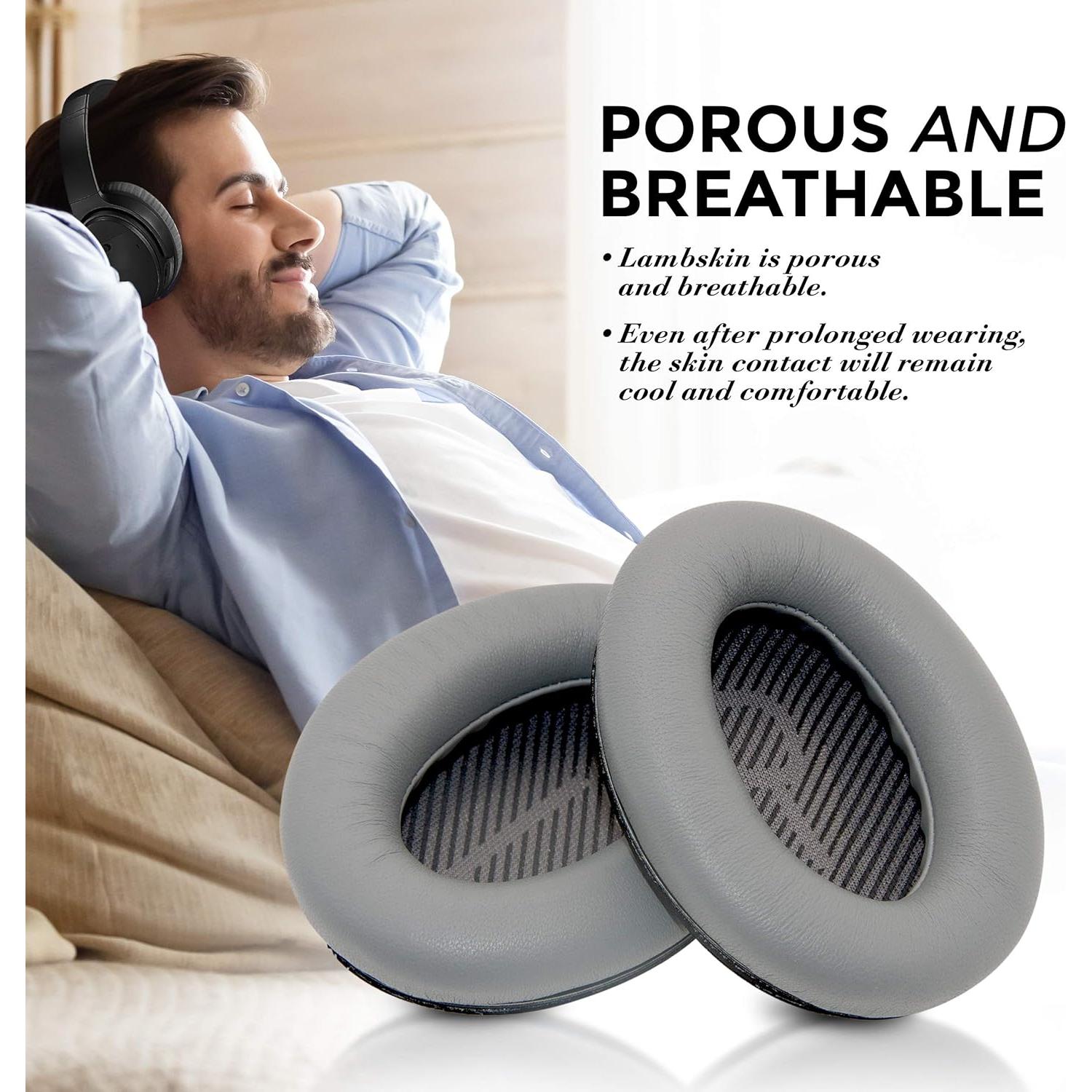 Cojines de Reemplazo para Earpads Bose QC45 QC35 II QC25 QC15 Cuero de Cordero