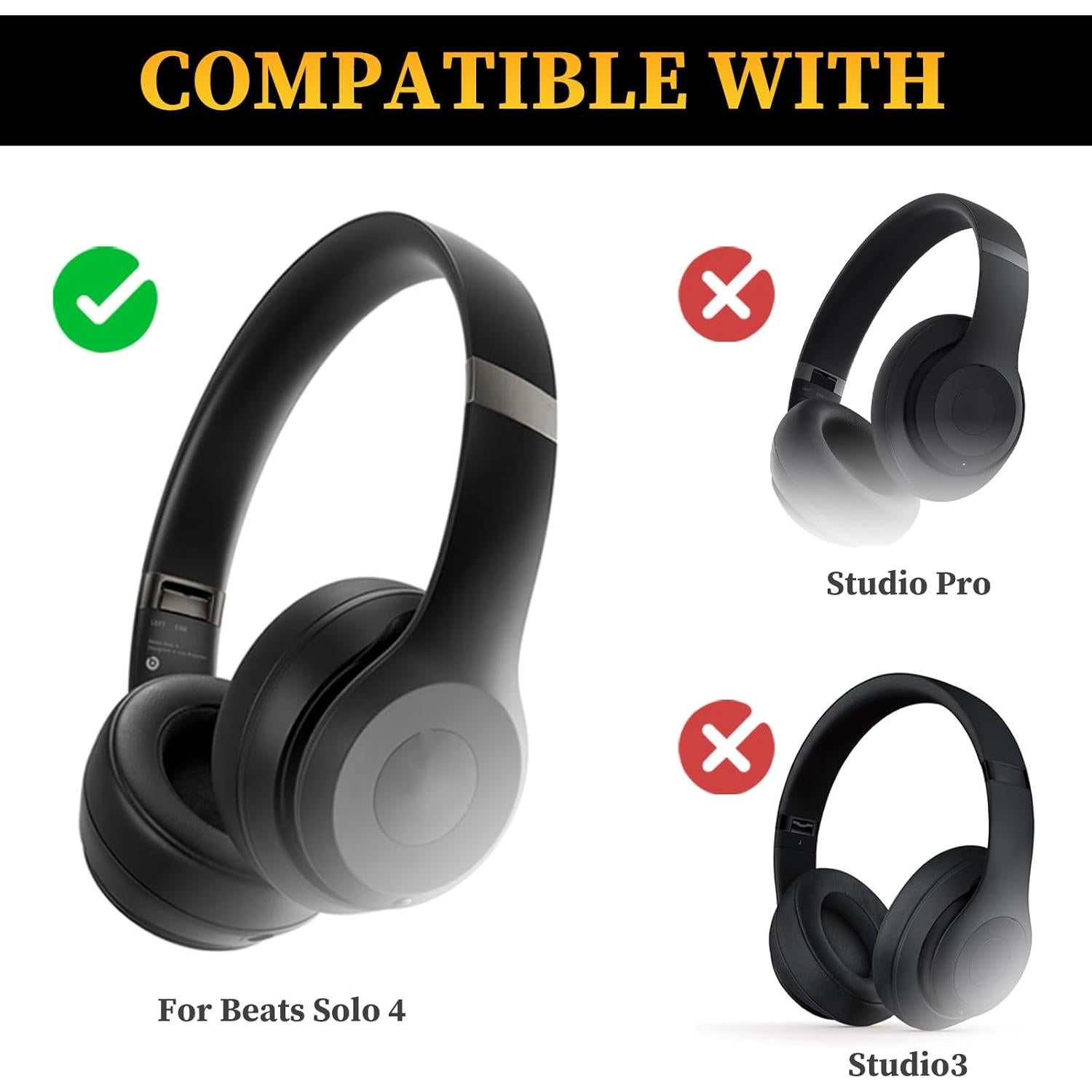 Kit de Repuesto Banda para Auriculares Beats Solo 4 - Negro Mate