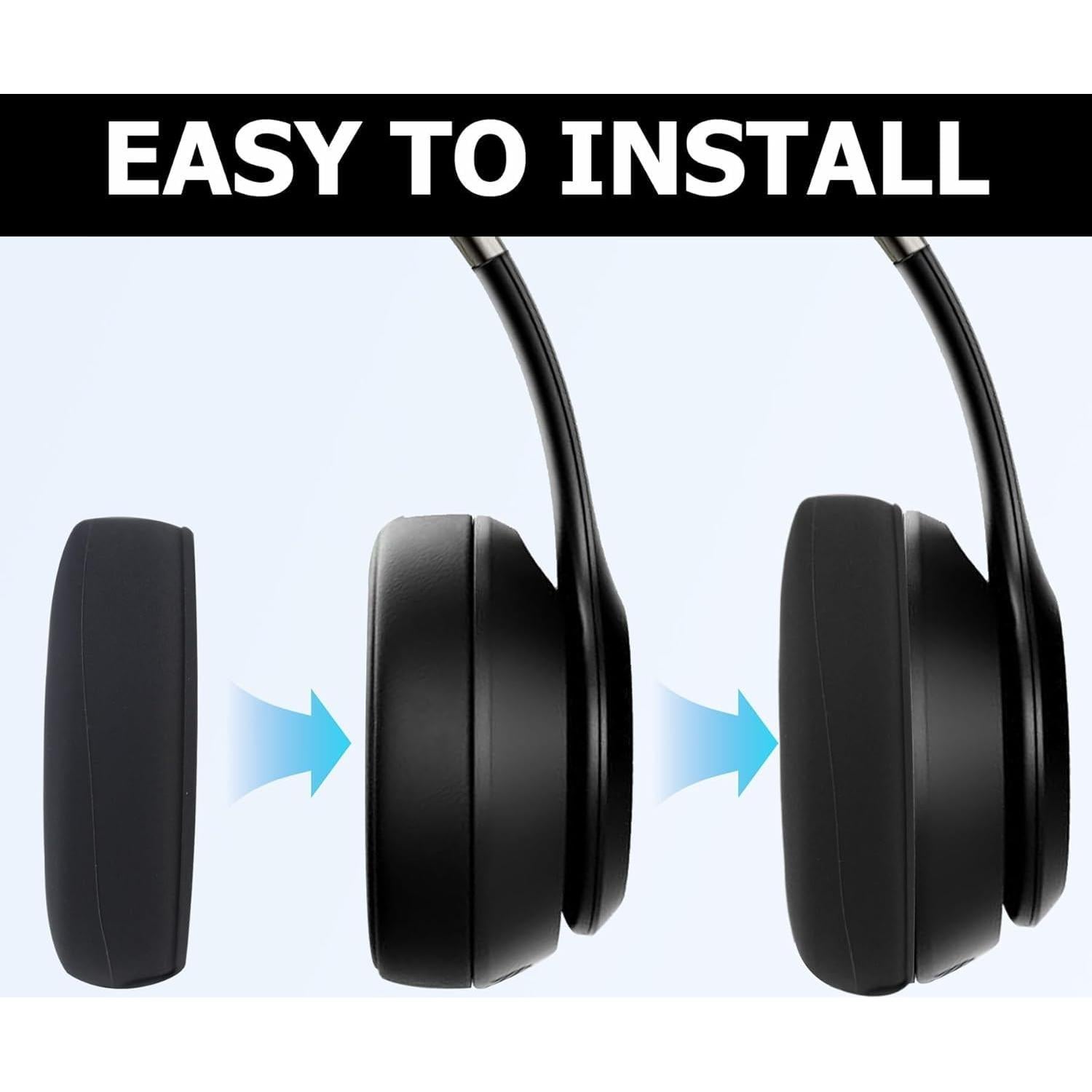 Cubiertas de silicona para auriculares Beats Solo 4 y 3 - Negro