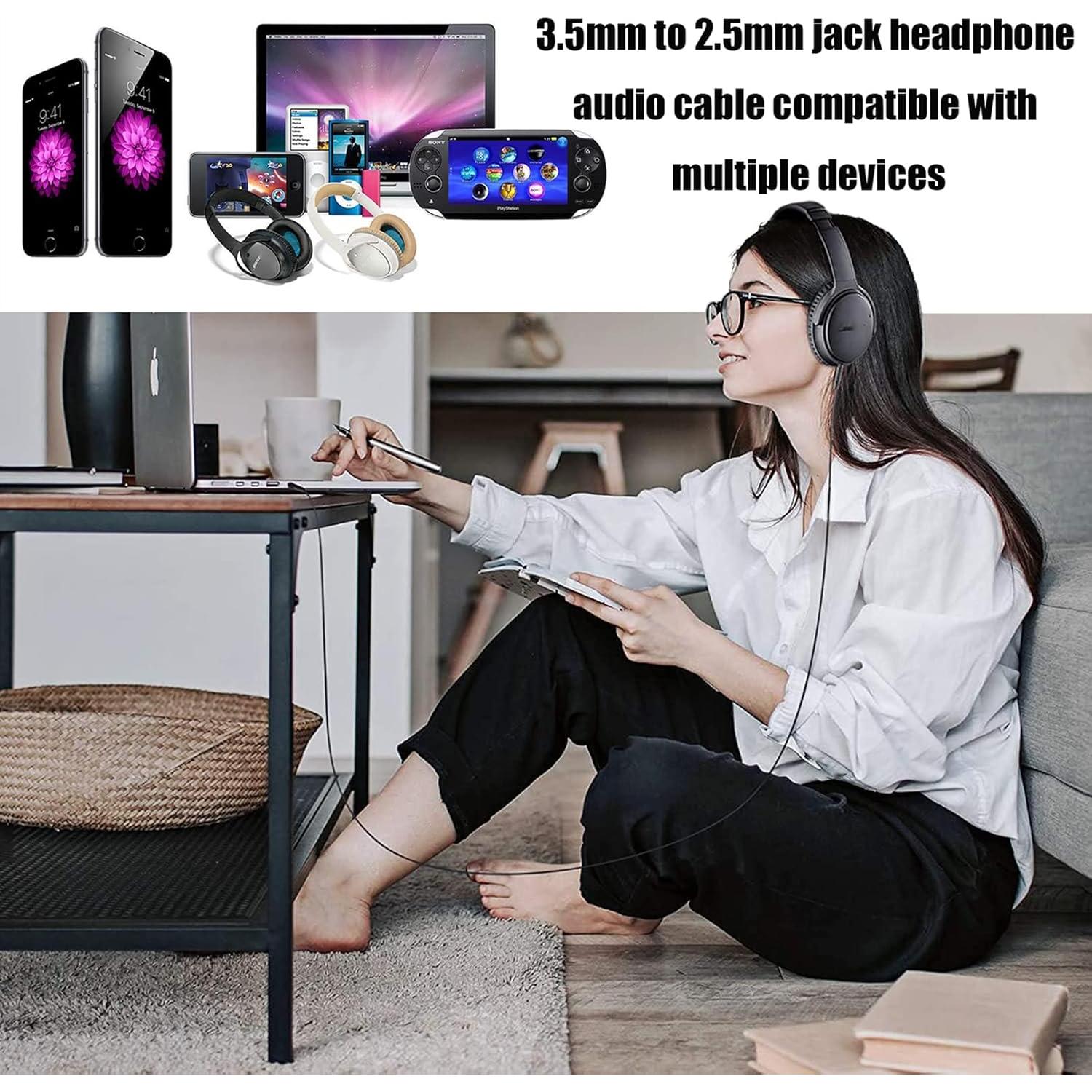 Cable de audio 3.5 a 2.5mm Tobysome para Bose QC45 QC35 II