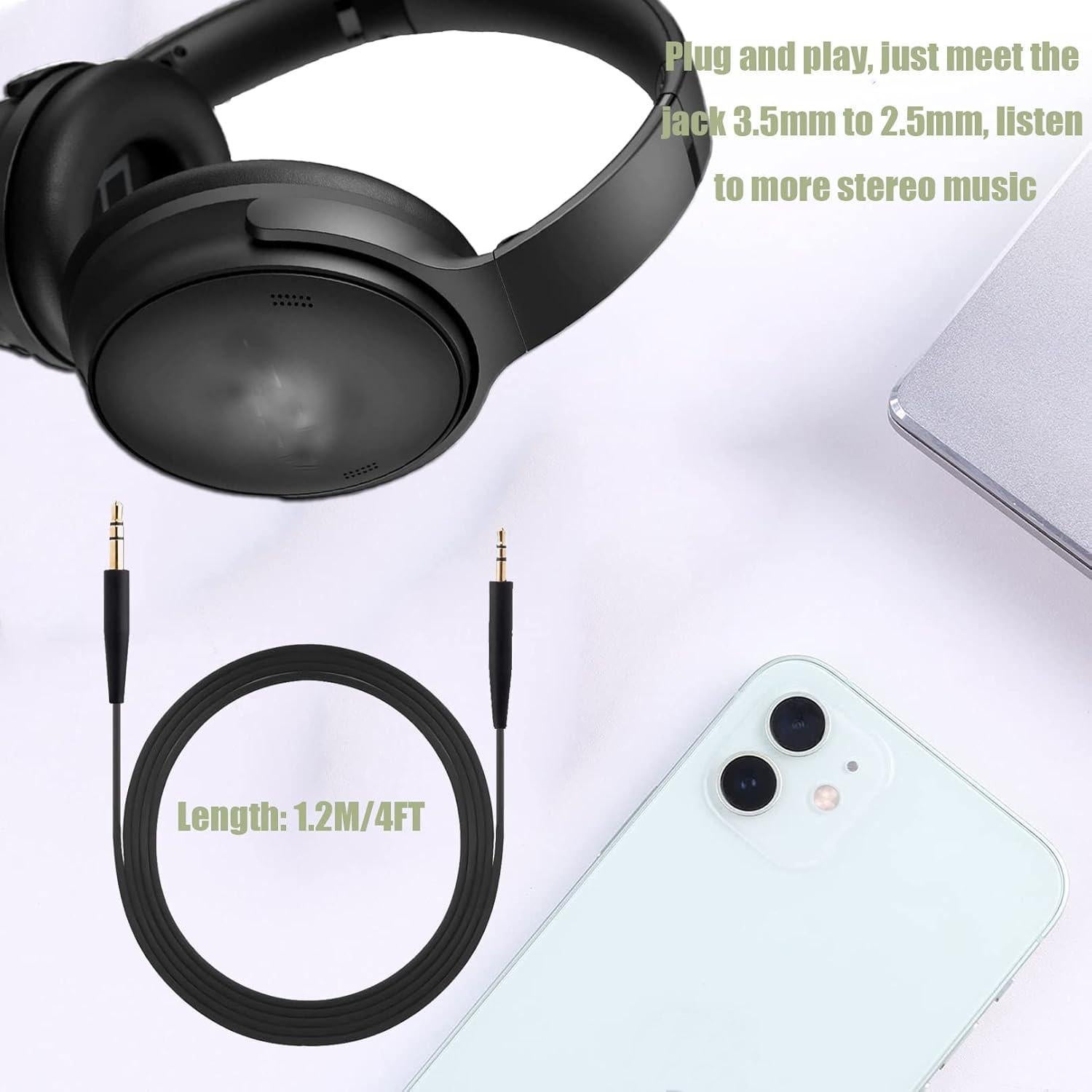 Cable de audio 3.5 a 2.5mm Tobysome para Bose QC45 QC35 II