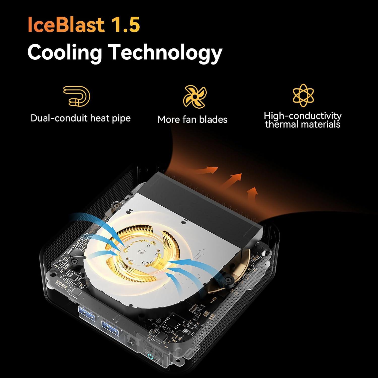 Mini PC GEEKOM A8, Ryzen 9 8945HS, 32GB RAM, 2TB SSD