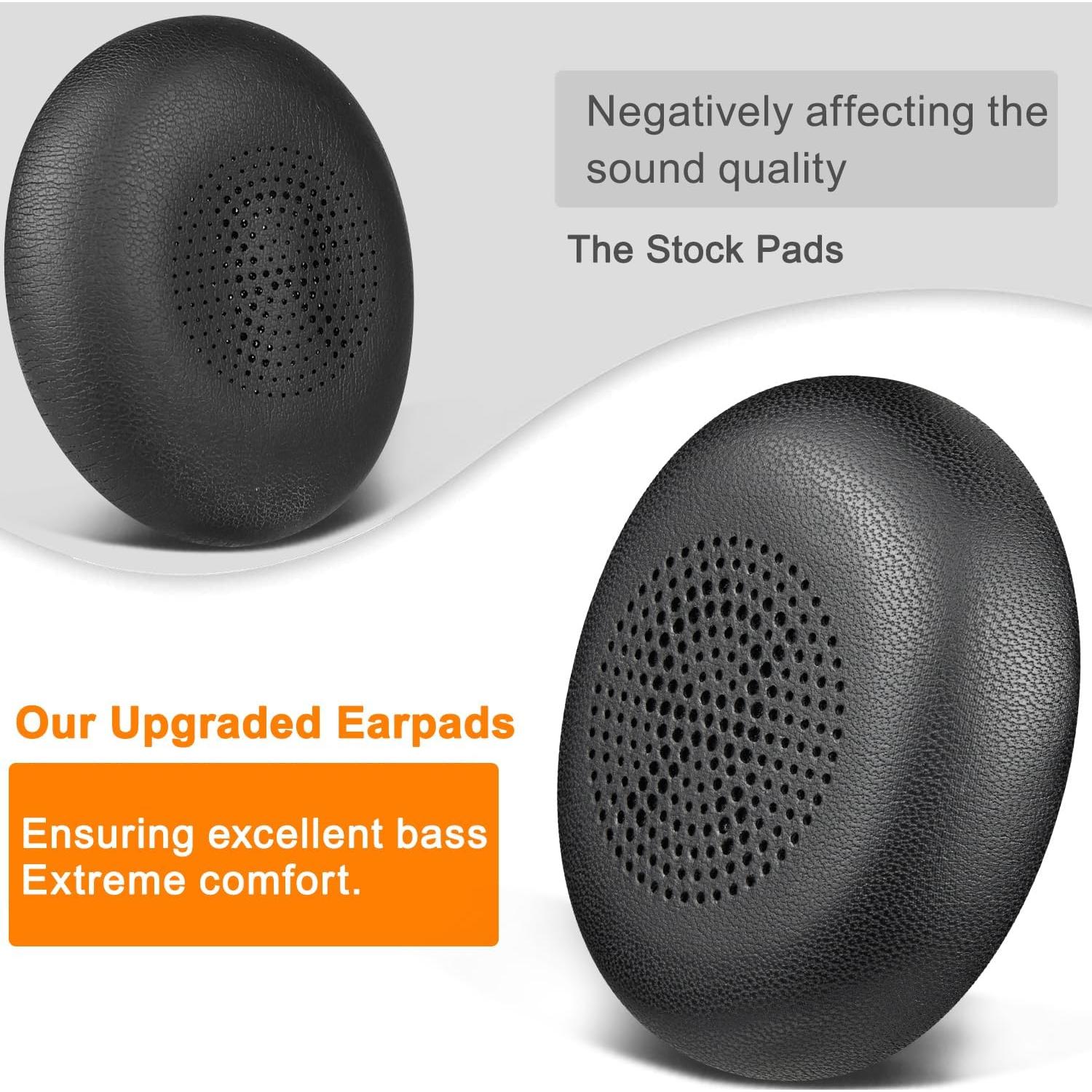 Almohadillas de Piel de Cordero SOULWIT para Jabra Evolve2 65/40 - Negro