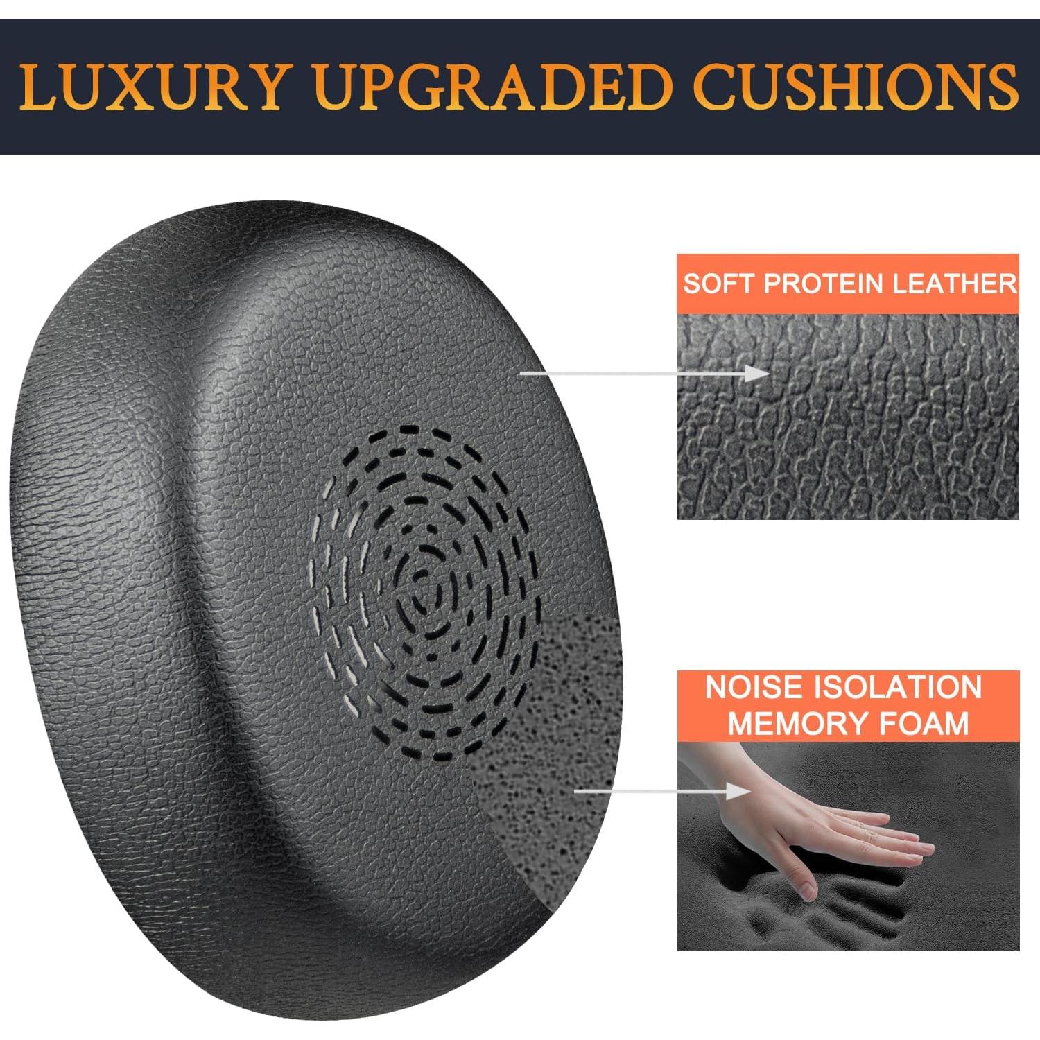 Almohadillas de Reemplazo SOULWIT para Auriculares Jabra Evolve 10 - Negro