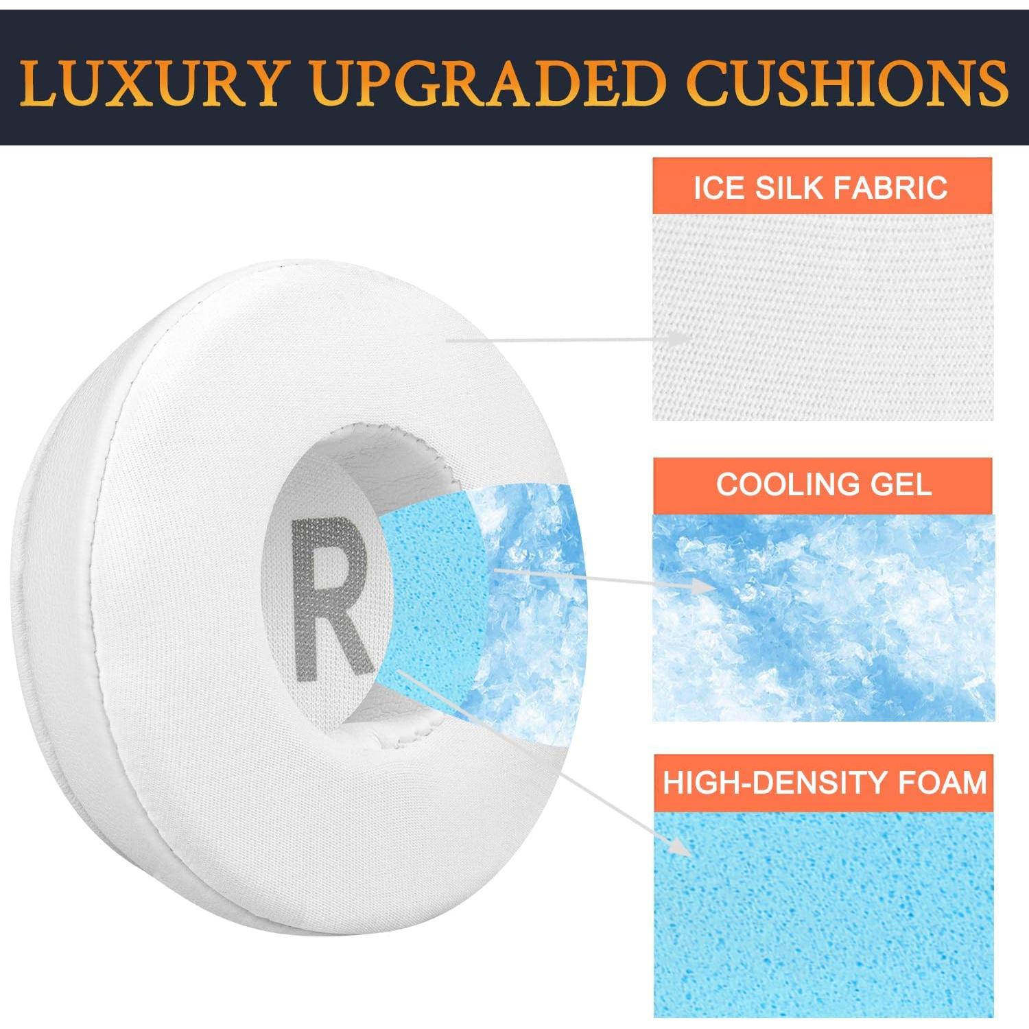 Almohadillas de Gel Refrigerante SOULWIT para Auriculares Jabra Move/Elite 25h - Blanco