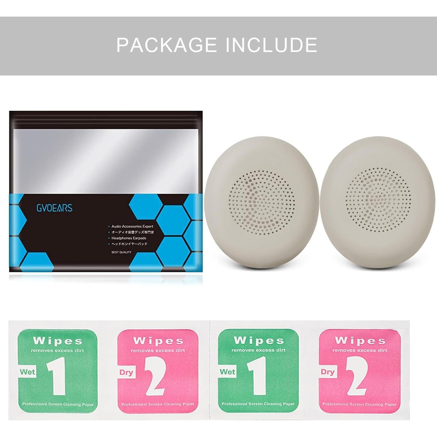 Almohadillas de repuesto Gvoears para Jabra Elite 45h - Cuero y espuma viscoelástica