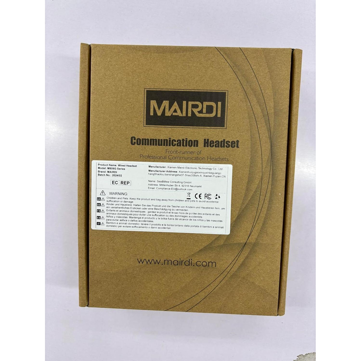 Auricular MAIRDI con micrófono cancelación de ruido RJ9 3.5mm