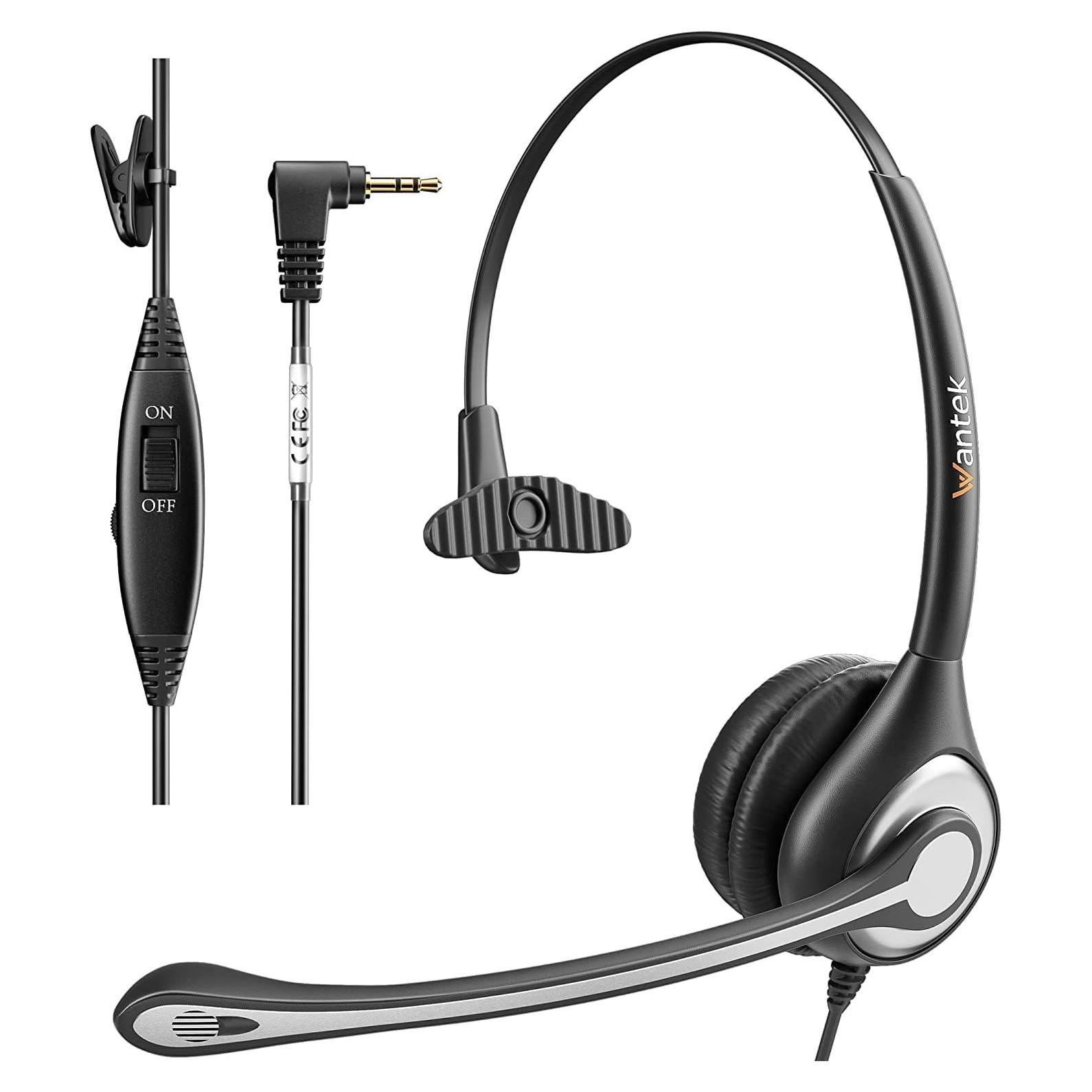 Auricular Wantek con micrófono cancelador de ruido 2.5mm