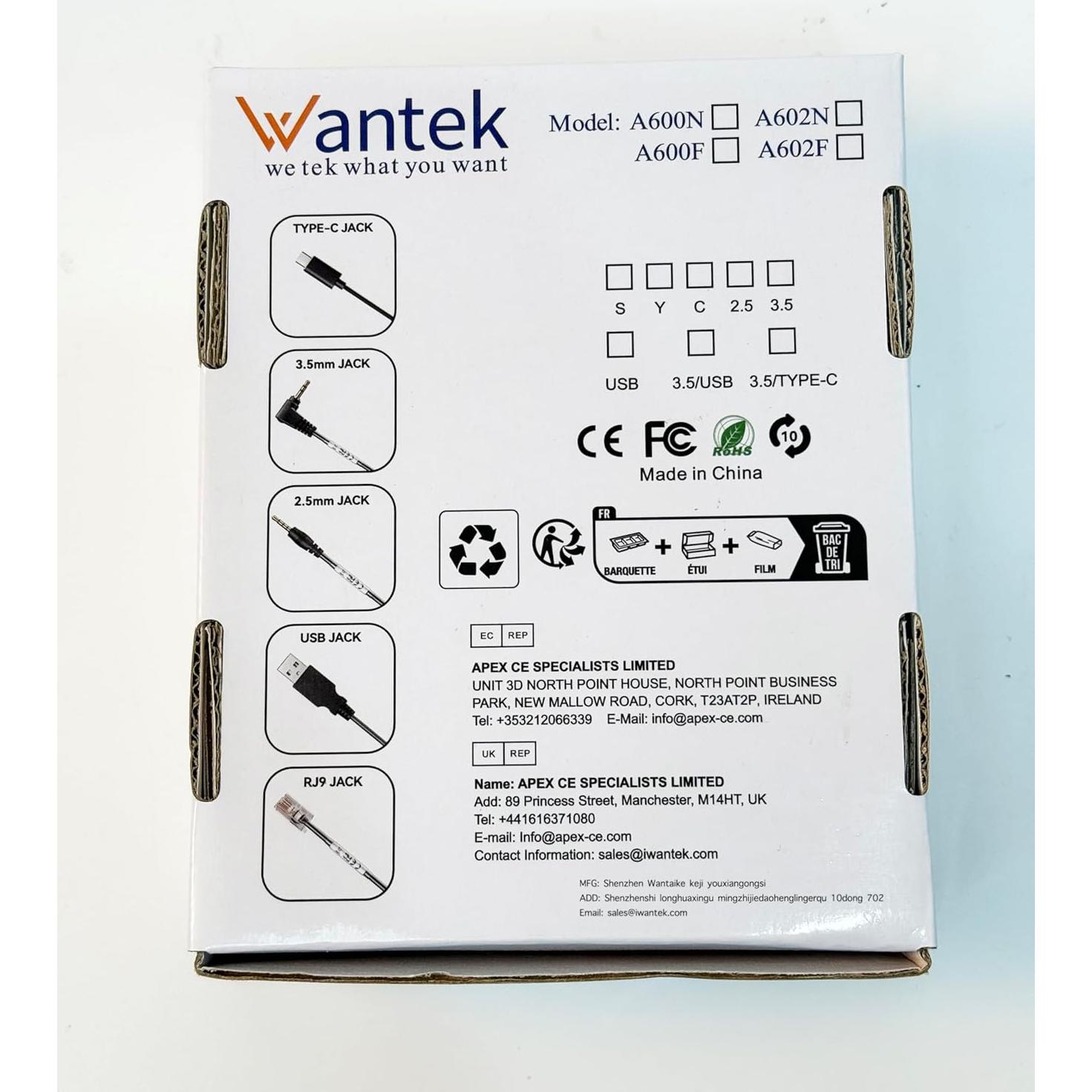 Auricular Wantek con micrófono cancelador de ruido 2.5mm
