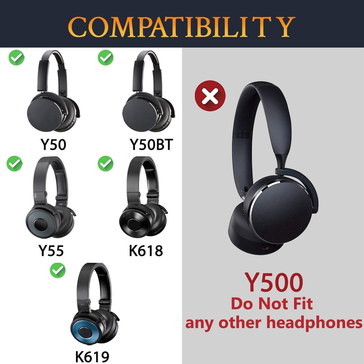 Almohadillas de Reemplazo SOULWIT para Auriculares AKG Y50/Y50BT/Y55 - Negro