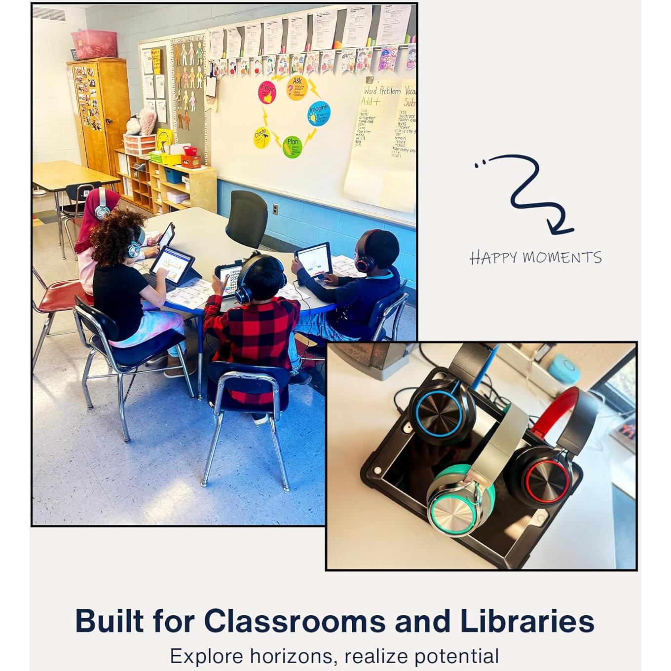 Auriculares con cable MIXCU JrX3 para niños y adolescentes - Paquete de 10