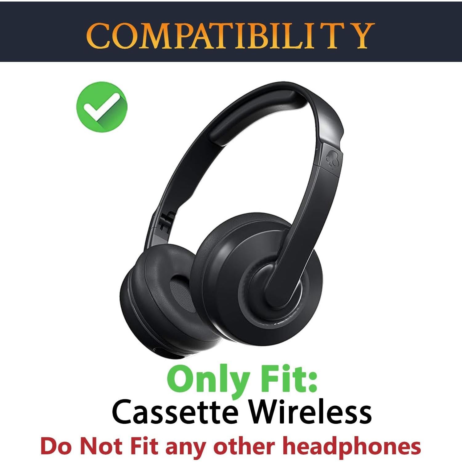 Funda de Diadema SOULWIT para Auriculares Skullcandy Cassette - Negro