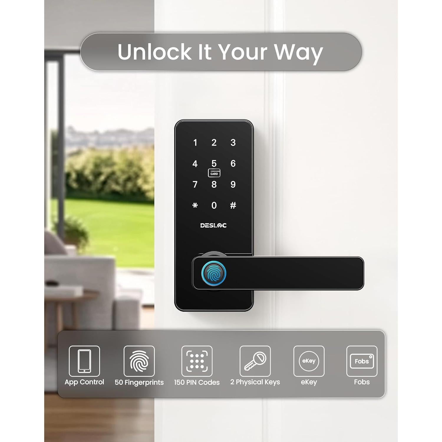 Cerradura Inteligente DESLOC B200L Biométrica Control APP