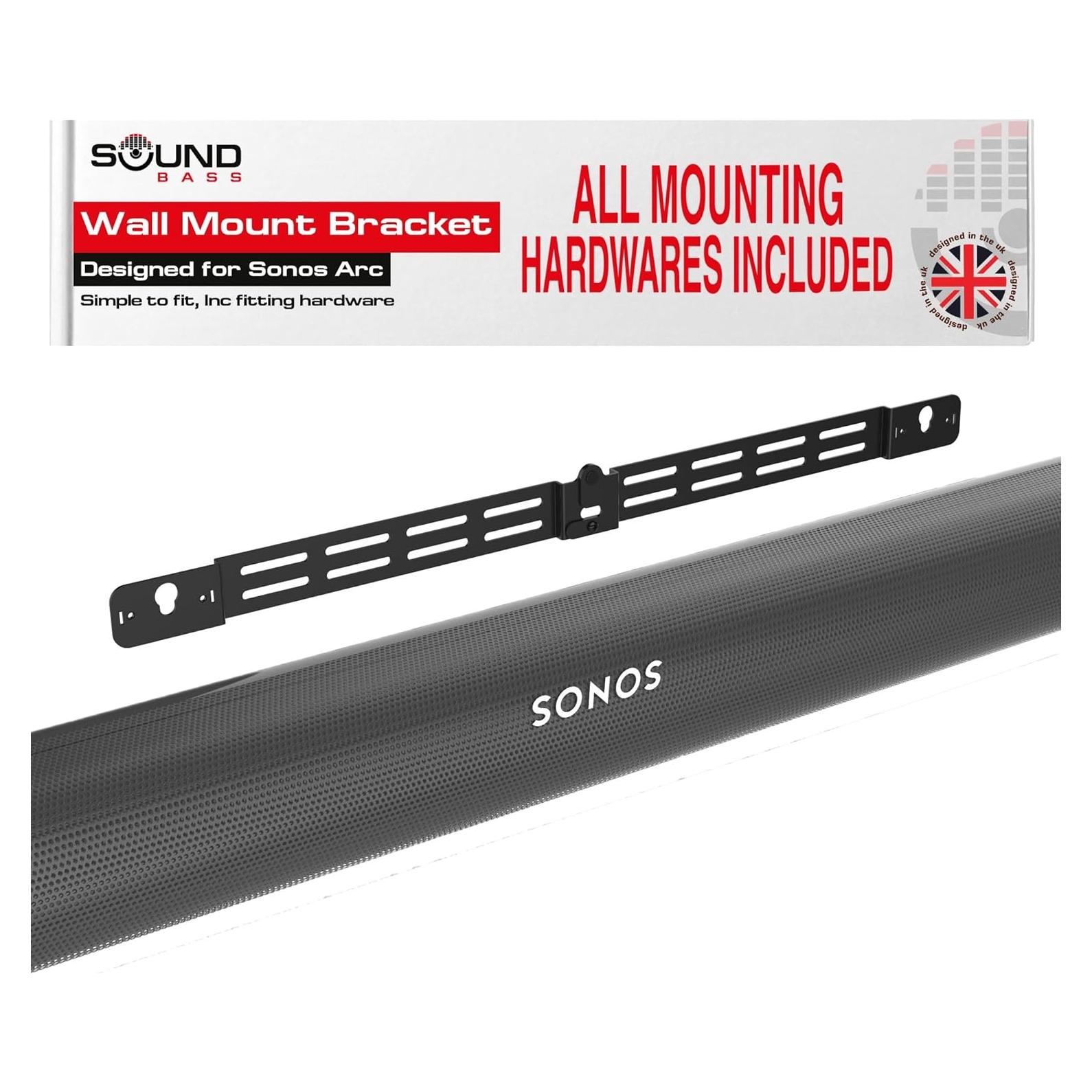 Soporte de Pared Soundbass para Sonos Arc y Arc Ultra, Negro