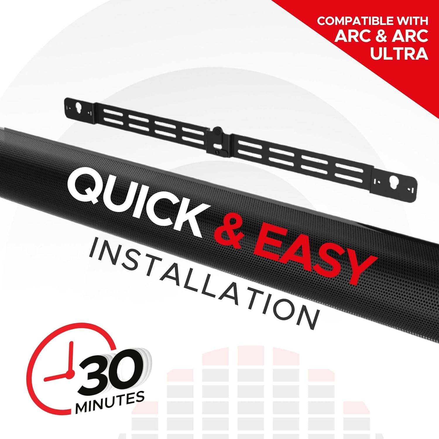 Soporte de Pared Soundbass para Sonos Arc y Arc Ultra, Negro