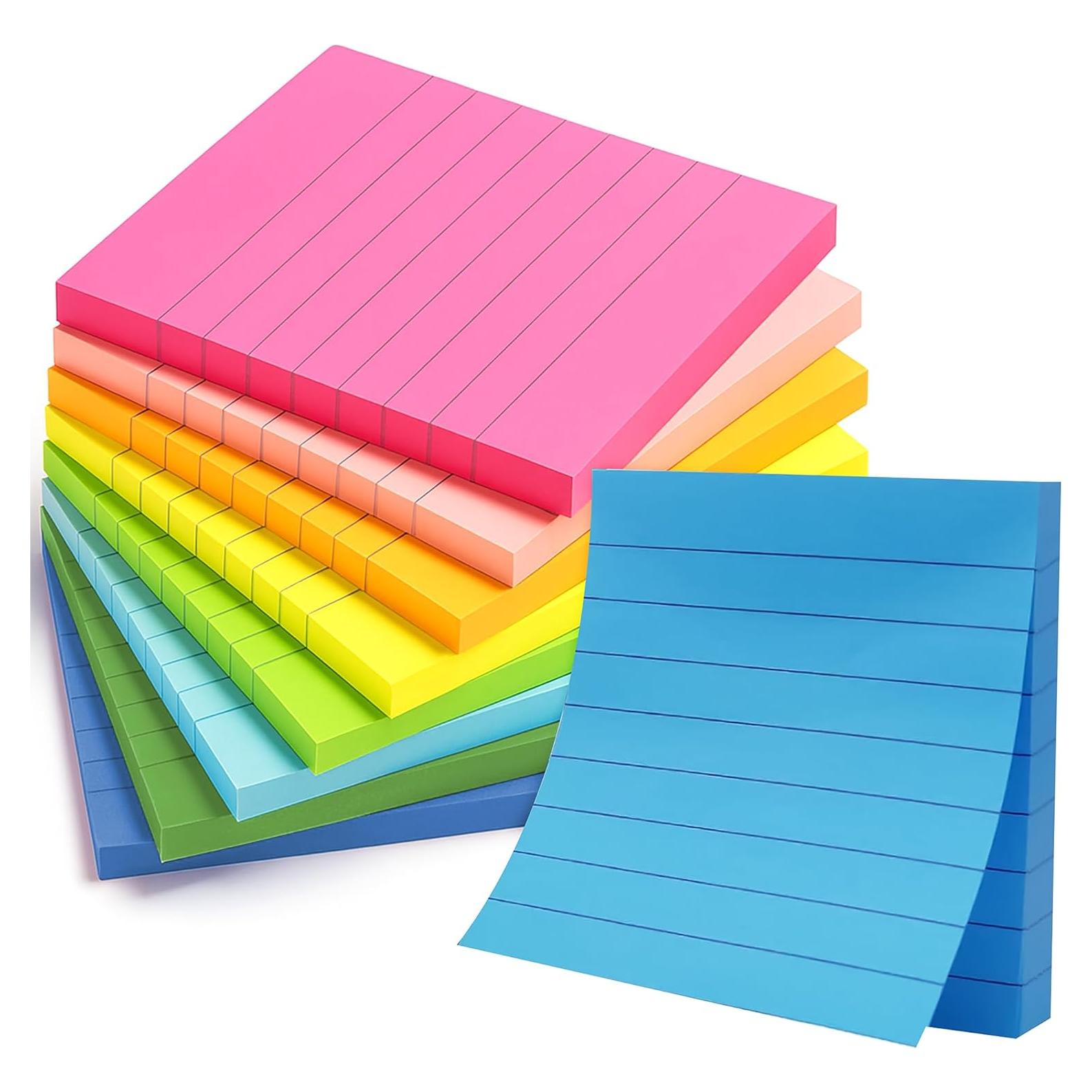 Notas Adhesivas Rayadas Infiniko 3x3 cm - Paquete de 8 Blocs