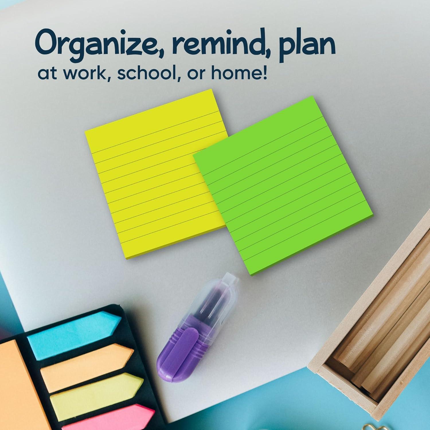 Notas Adhesivas Rayadas Infiniko 3x3 cm - Paquete de 8 Blocs