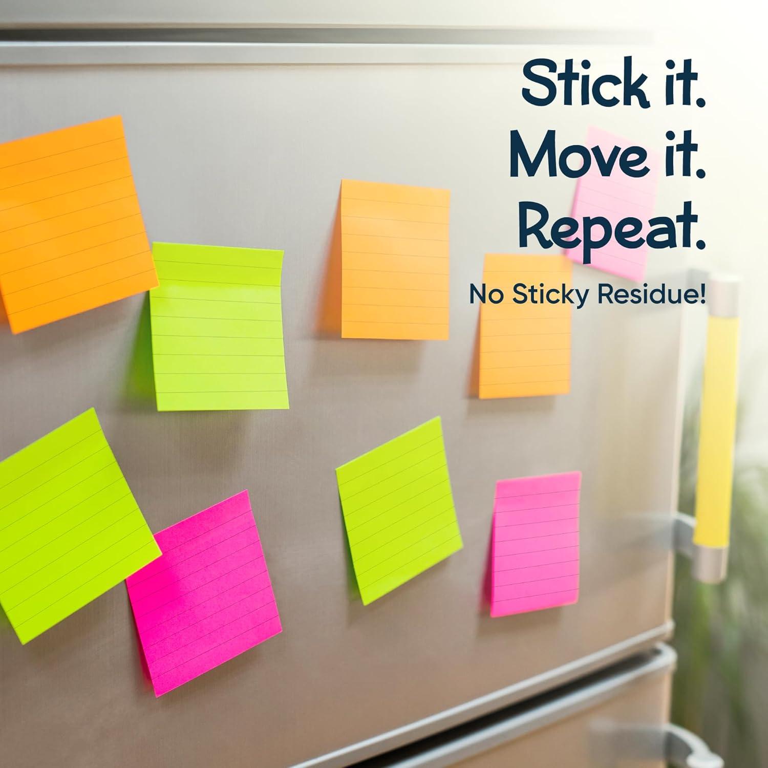 Notas Adhesivas Rayadas Infiniko 3x3 cm - Paquete de 8 Blocs