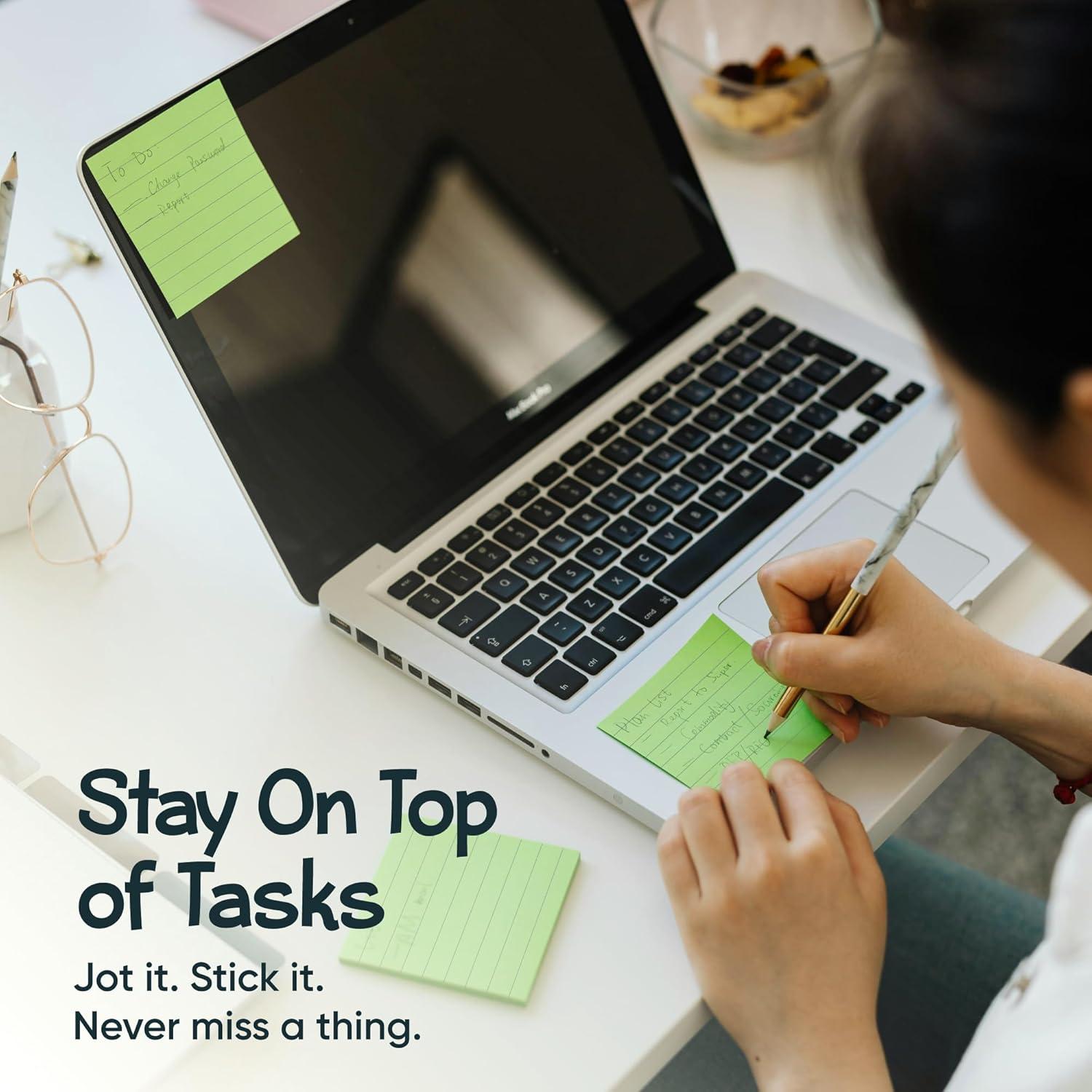 Notas Adhesivas Rayadas Infiniko 3x3 cm - Paquete de 8 Blocs