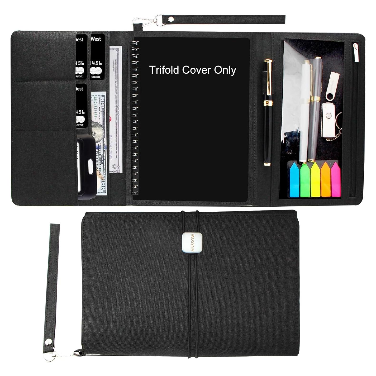 Funda Folio ANSSOW para Cuaderno A5 - Organizador Negro