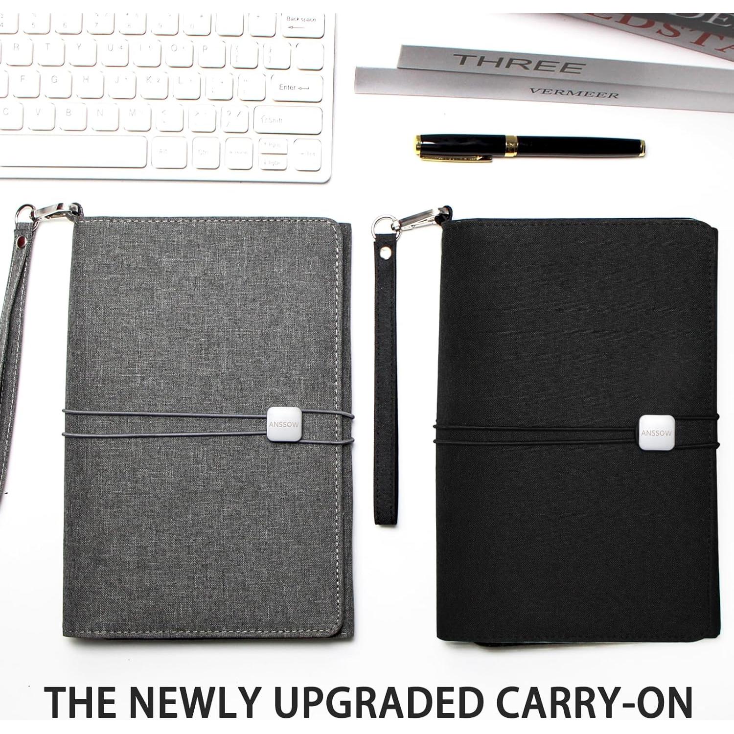Funda Folio ANSSOW para Cuaderno A5 - Organizador Negro