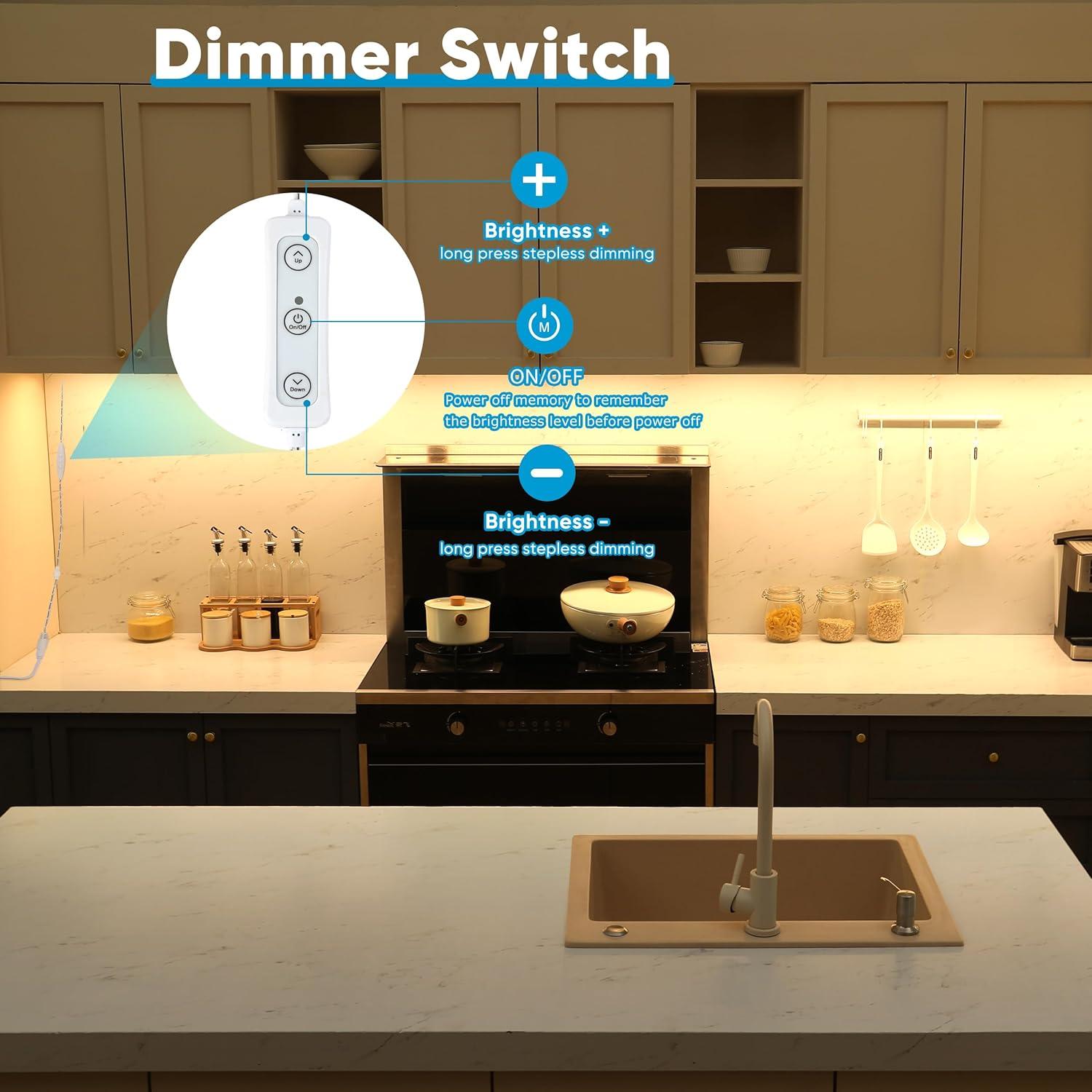 Juego de Iluminación Bajo Gabinete Litever 3 Luces LED 30cm 3000K