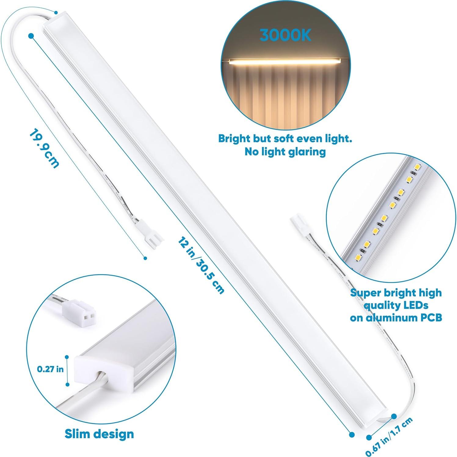 Juego de Iluminación Bajo Gabinete Litever 3 Luces LED 30cm 3000K