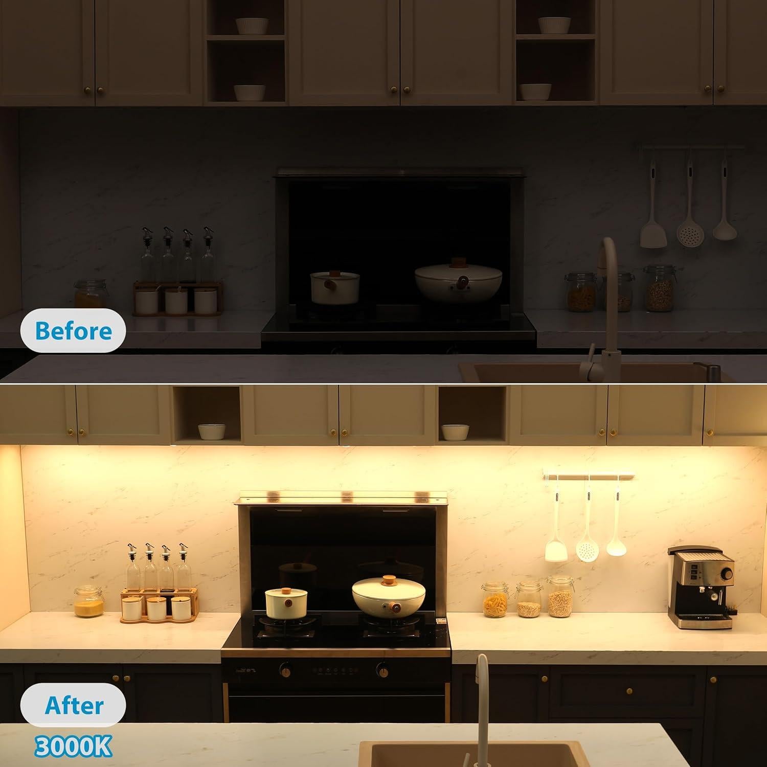 Juego de Iluminación Bajo Gabinete Litever 3 Luces LED 30cm 3000K