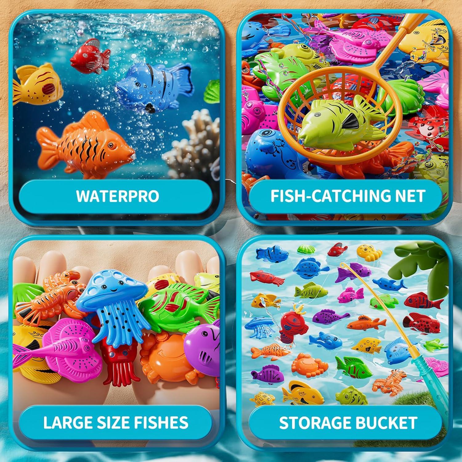 Juego de Pesca Magnética KIZONLY para Niños 3-8 Años