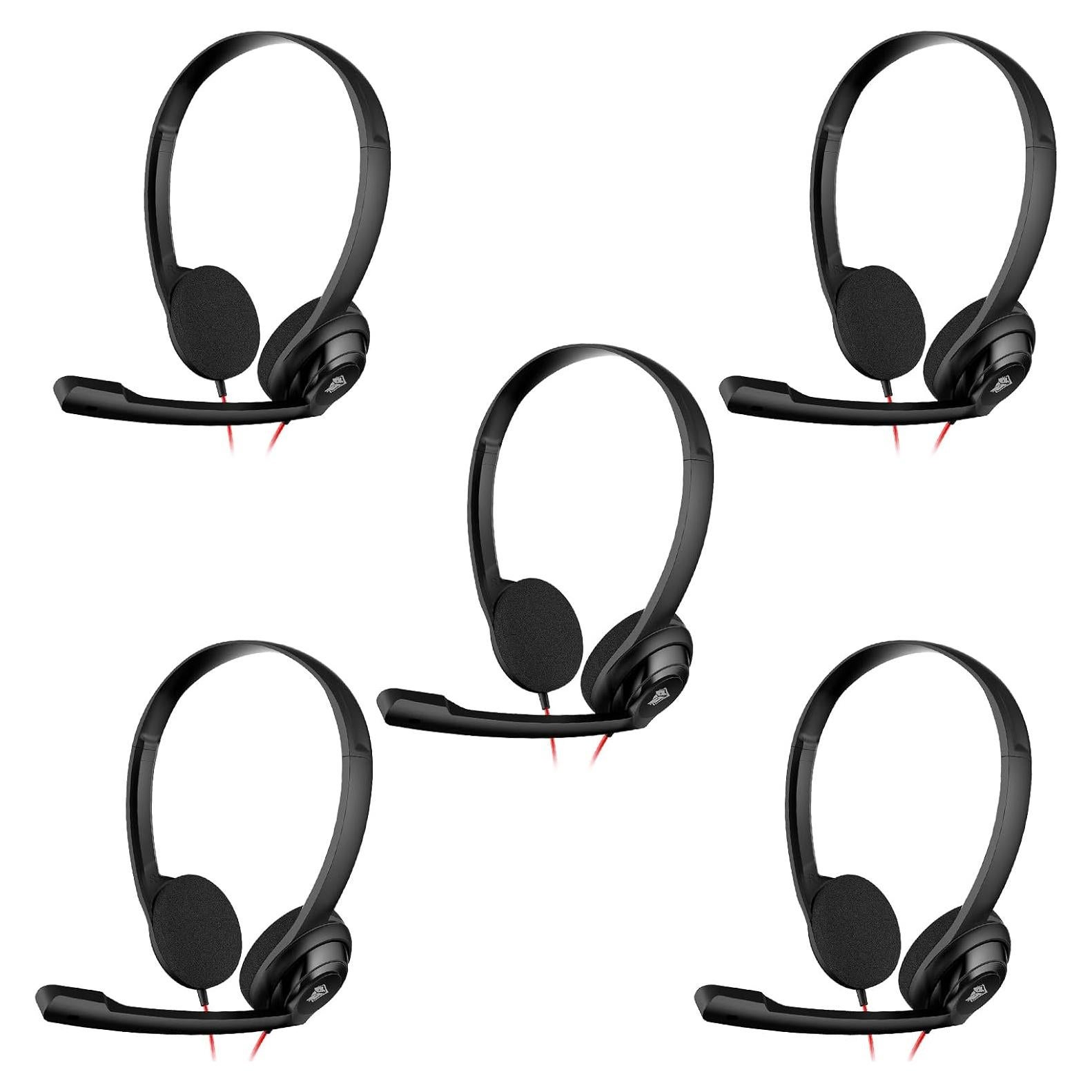 Auriculares NUBWO HW02 USB y 3.5mm con Micrófono - 5 Paquetes