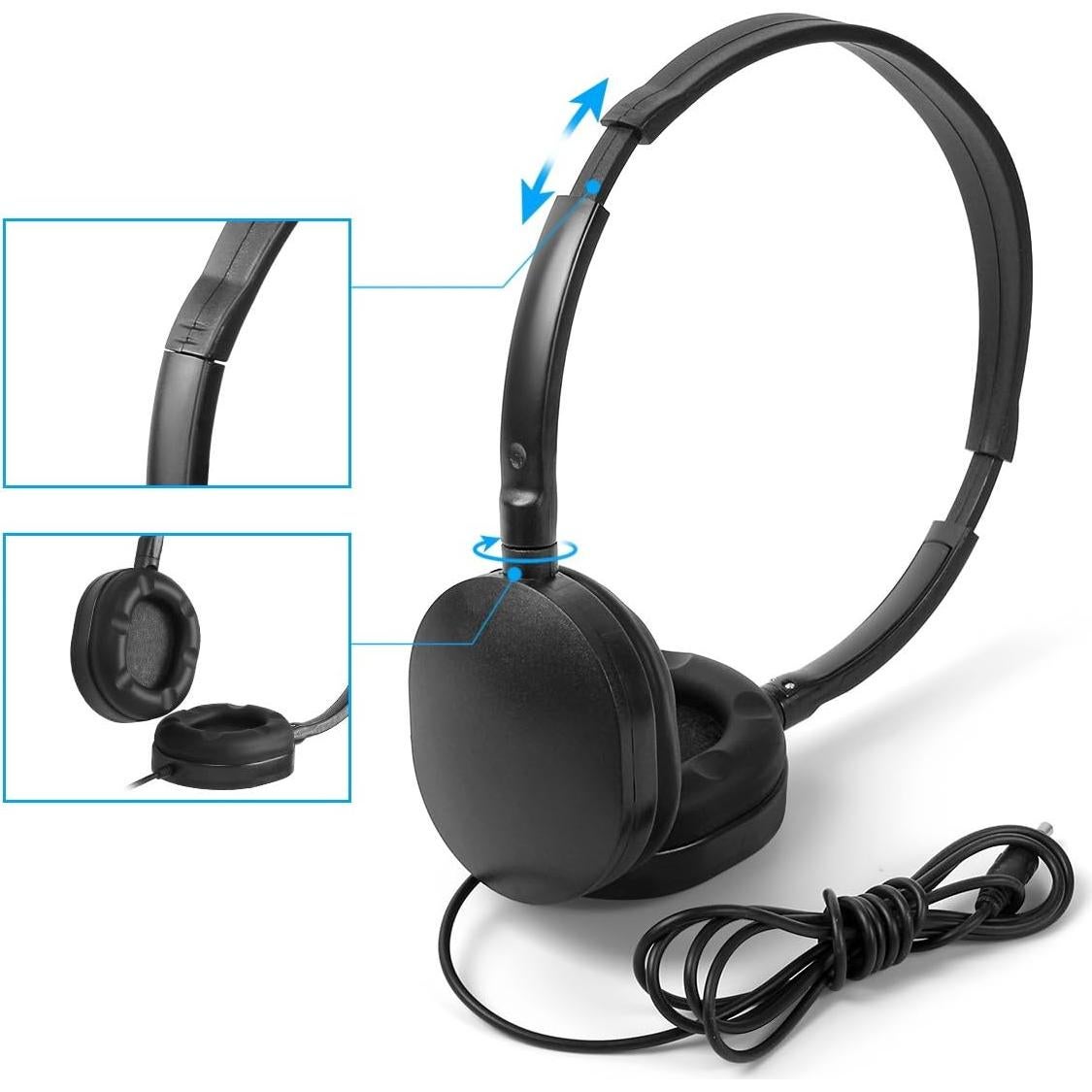 Auriculares Kaysent KHP Negros - 10 Unidades para Escuela y Viaje