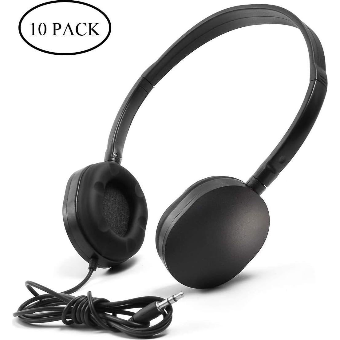 Auriculares Kaysent KHP Negros - 10 Unidades para Escuela y Viaje