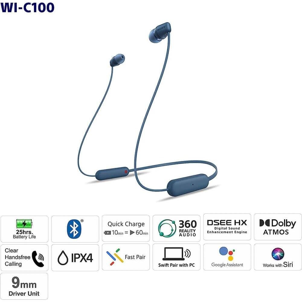 Auriculares In-Ear Inalámbricos Sony WI-C100 Bluetooth Negro