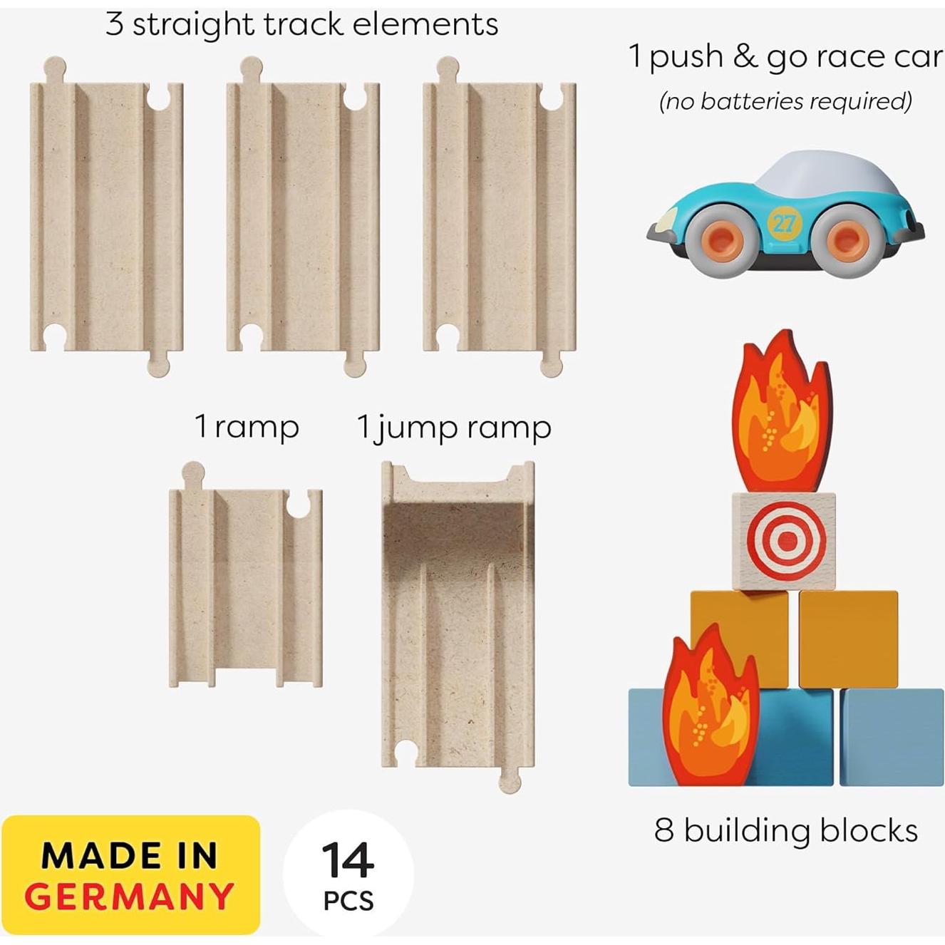 Set de Pista de Coches HABA Cars 14 Piezas Rampa Acrobática