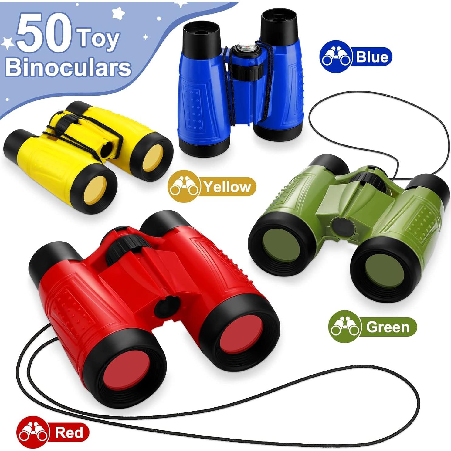 Paquete de 50 Binoculares Jiuguva para Niños Multicolor