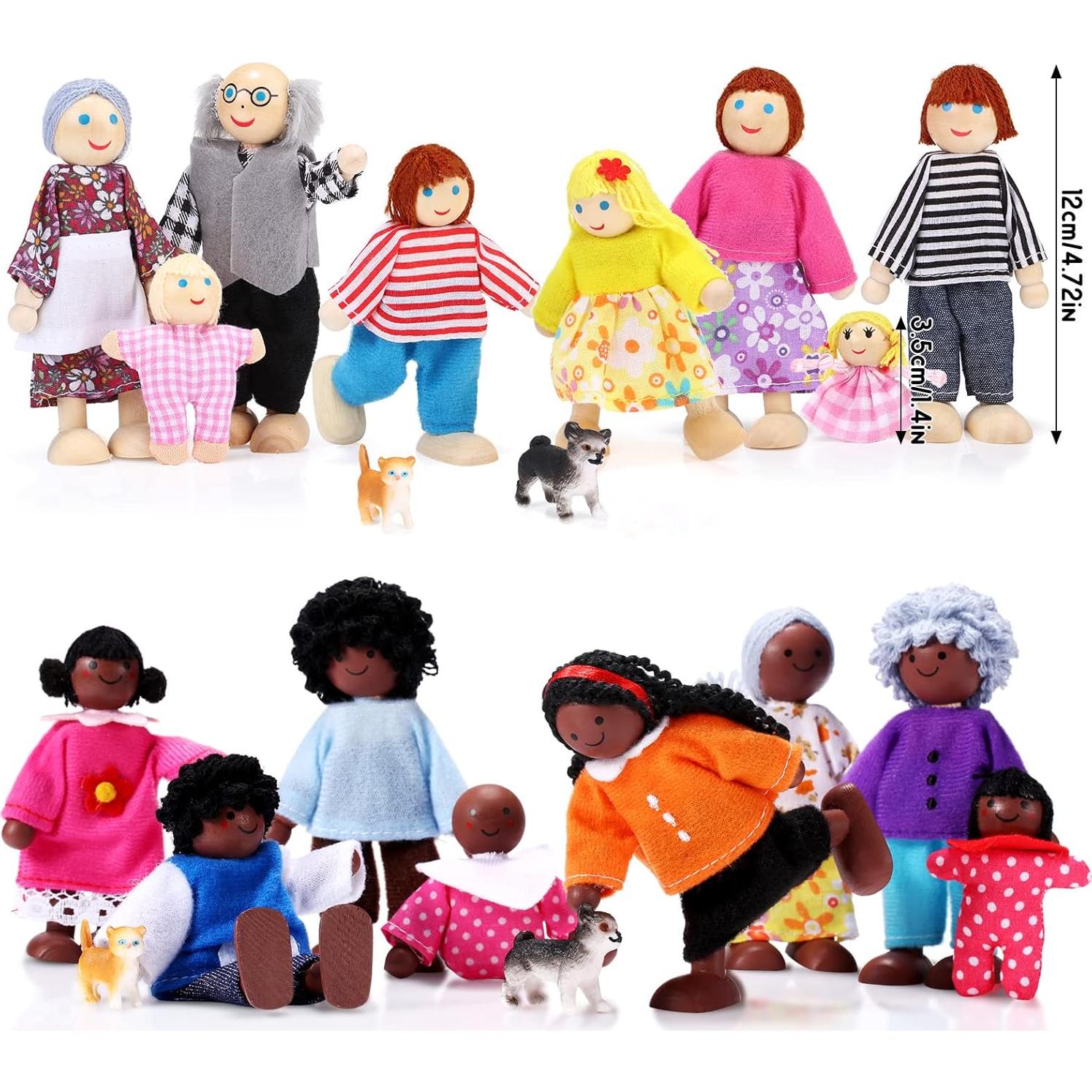 Conjunto de Muñecos de Madera Skylety 20 Piezas Familiar