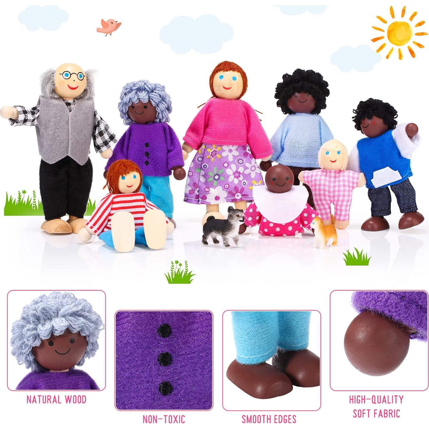 Conjunto de Muñecos de Madera Skylety 20 Piezas Familiar