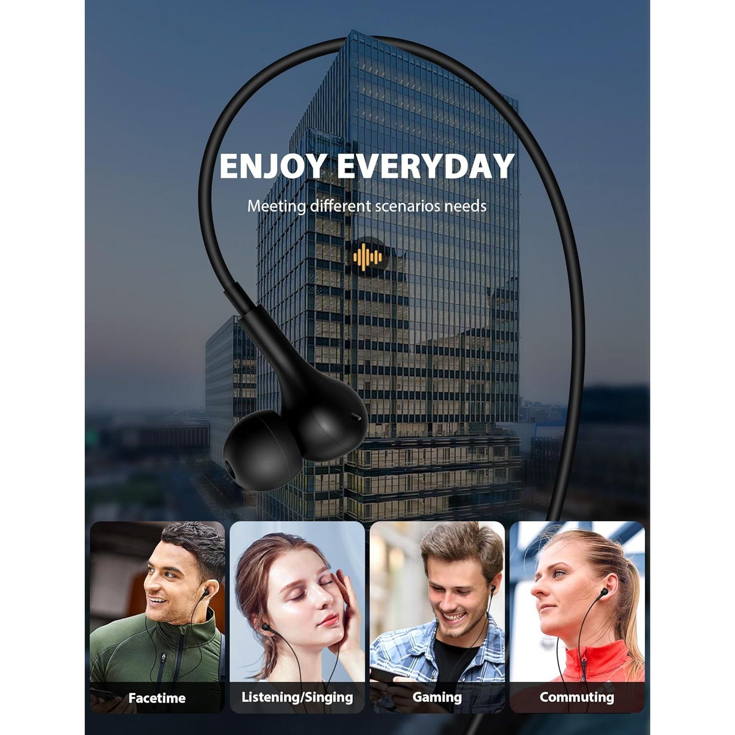 Wired Earbuds USB Type C Headphone for iPhone 17 Pro Max 16e 16 Pro 15 Plus Sasmung A17 A16 S25 S24 FE S23 A36 in-Ear Noise Canceling Magnetic Headset Android Earphone for iPad A16 Pixel 10 9 9a 8 8a