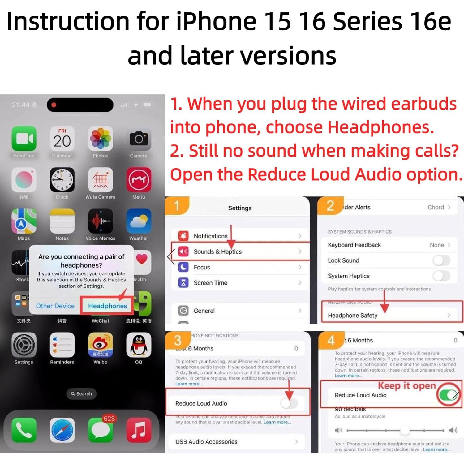 Wired Earbuds USB Type C Headphone for iPhone 17 Pro Max 16e 16 Pro 15 Plus Sasmung A17 A16 S25 S24 FE S23 A36 in-Ear Noise Canceling Magnetic Headset Android Earphone for iPad A16 Pixel 10 9 9a 8 8a