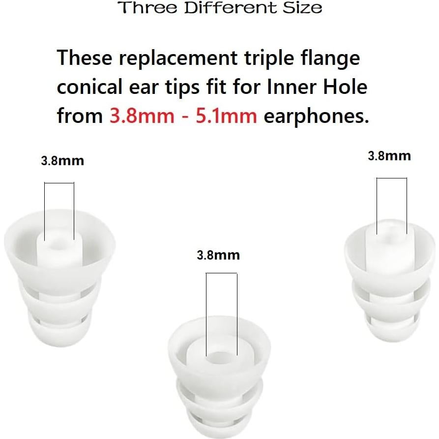 Consejos de Silicona de Triple Flanja CYADCI 9 Pares S/M/L